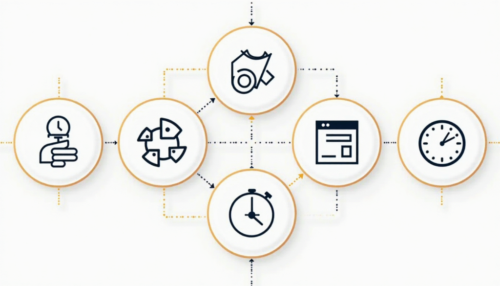 7 Strategien Minimalismus Arbeitsalltag Infografik - bewährte Methoden weniger Chaos mehr Fokus