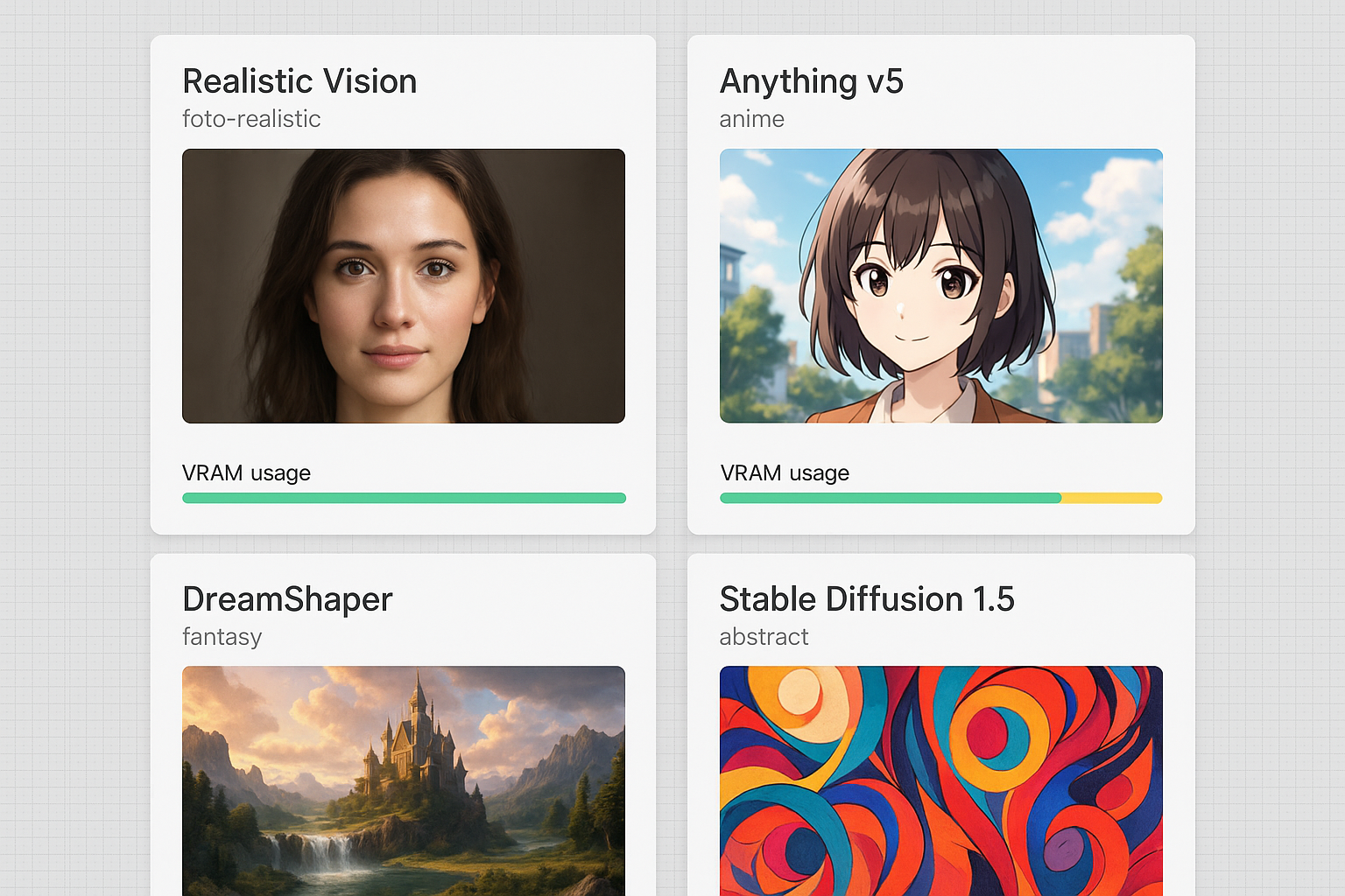 checkpoint-modelle-stable-diffusion-vergleich-stile-beispiele Checkpoint-Modelle Vergleich für Stable Diffusion - Realistic Vision, Anime, DreamShaper Beispiele