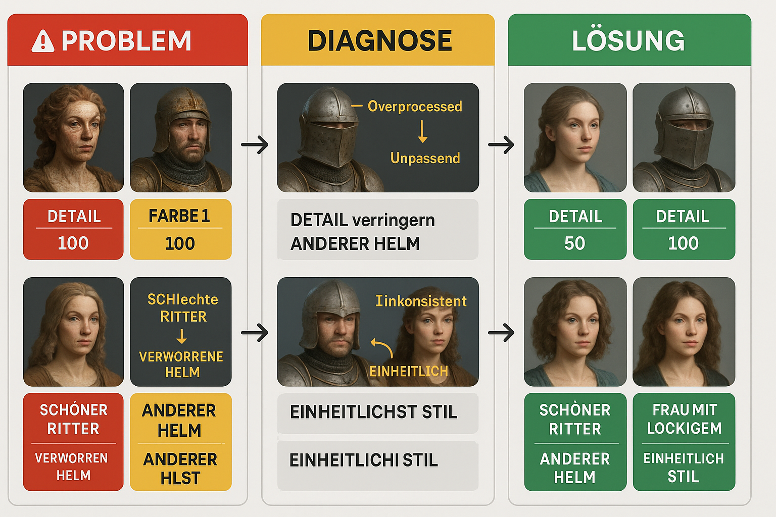 clip-skip-troubleshooting-probleme-loesungen-guide CLIP Skip Einstellung optimieren - Troubleshooting Guide zeigt häufige CLIP Skip Probleme Symptome und Lösungen mit Before After Vergleich Stable Diffusion Fixes