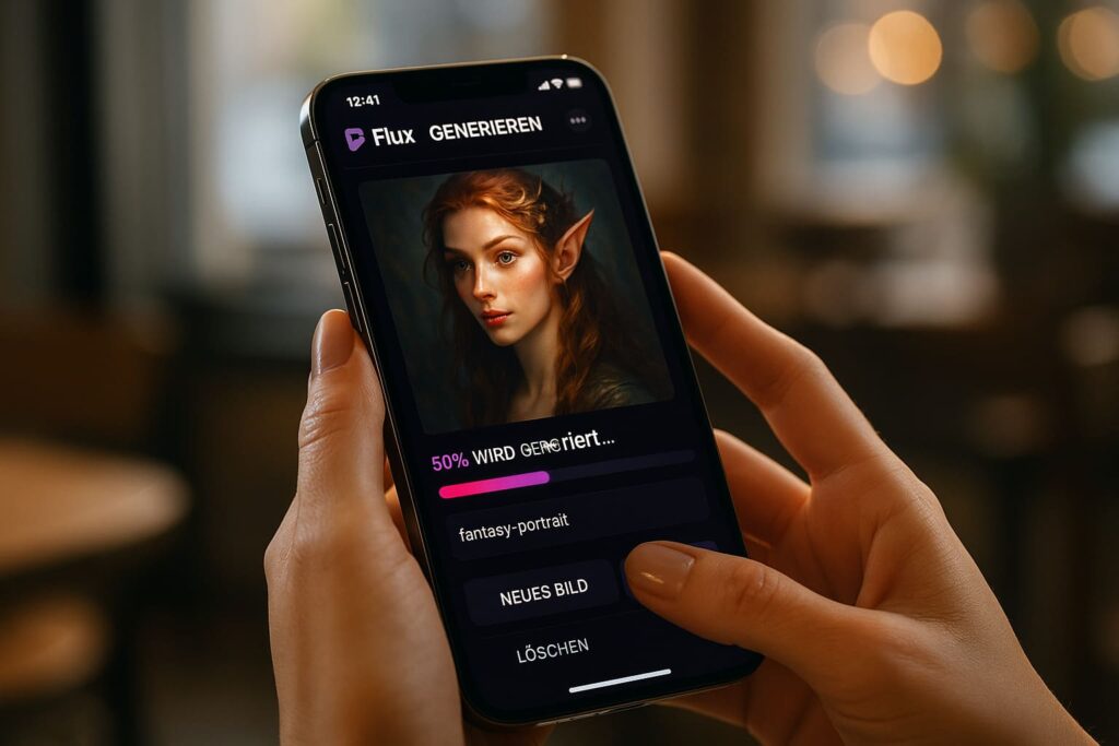 flux-bildgenerator-mobil-smartphone-kostenlos-ohne-anmeldung Flux Bildgenerator auf Smartphone - Mobile KI-Bildgenerierung ohne Anmeldung direkt im Handy-Browser unterwegs